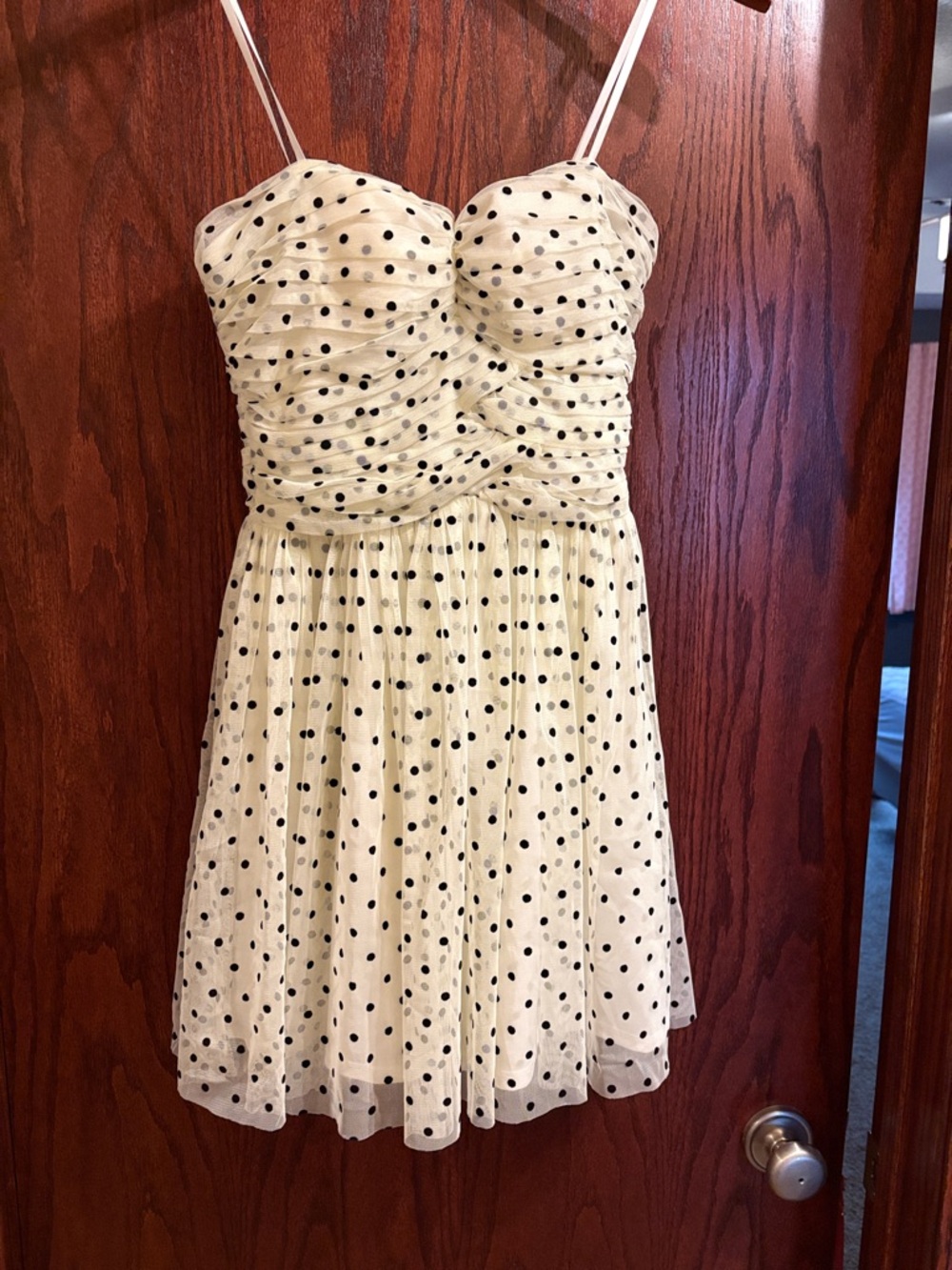 dELiA*s Cream Strapless Polka Dot Dress